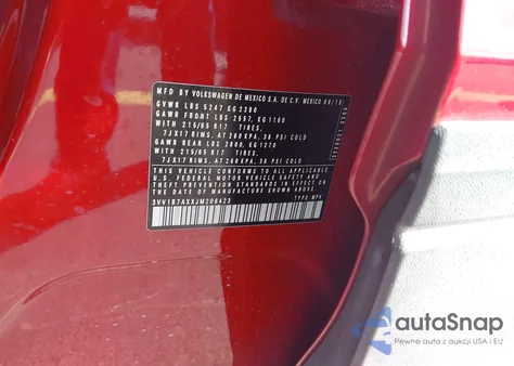 2018 Volkswagen Tiguan 2.0T S из США, поврежденный, VIN 3VV1B7AXXJM208423